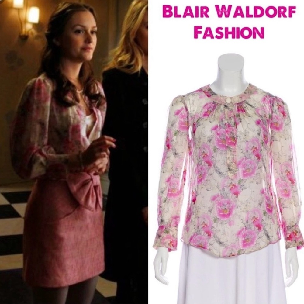 DVF silk Yasmin tea rose blouse size 8